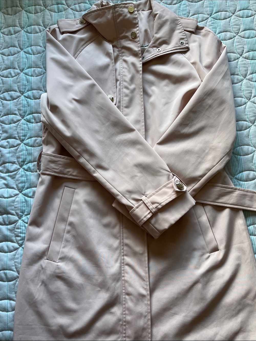 Ivanka Trump Blush Pink Trench Coat with Belt - Picture 4 of 8